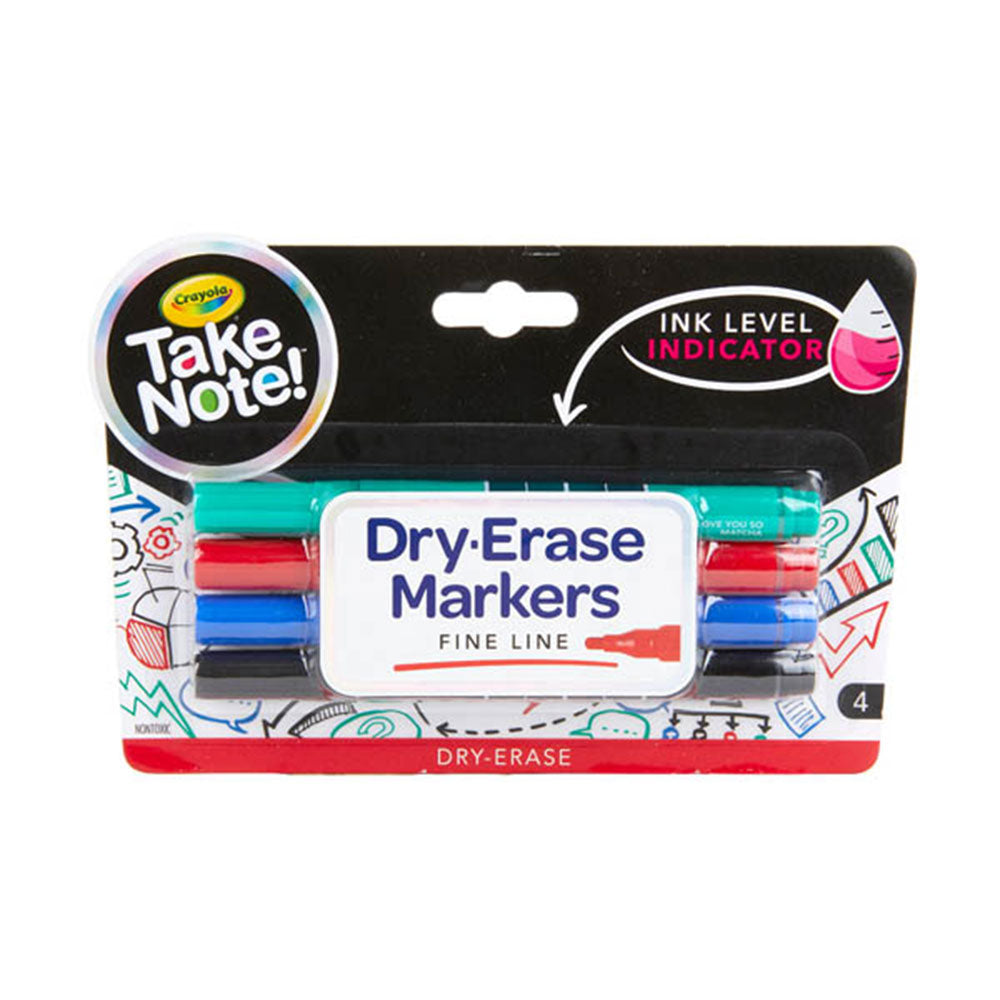 Crayola Take Note Whiteboard Marker with Bullet Tip 4pcs