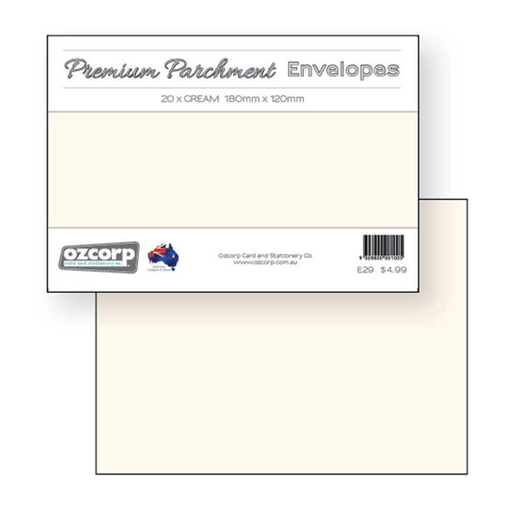 Ozcorp C6 Premium Parchment Envelope 20pcs (18x12cm)