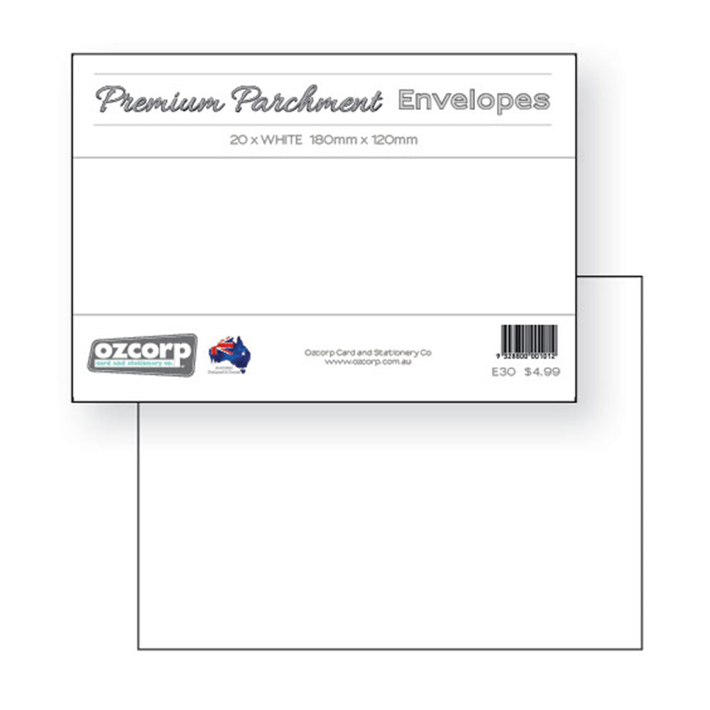 Ozcorp C6 Premium Parchment Envelope 20pcs (18x12cm)