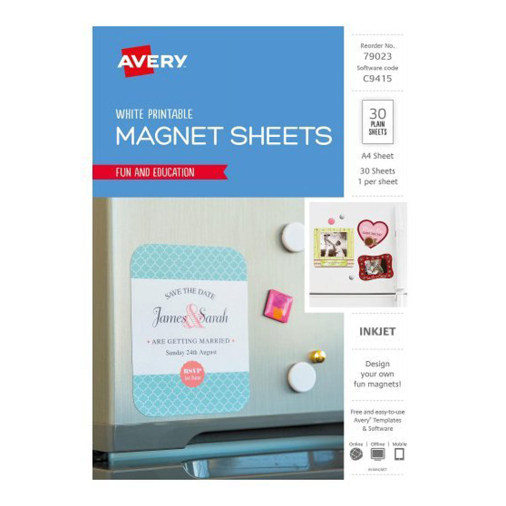 Avery A4 Fridge Magnet 30pcs (White)