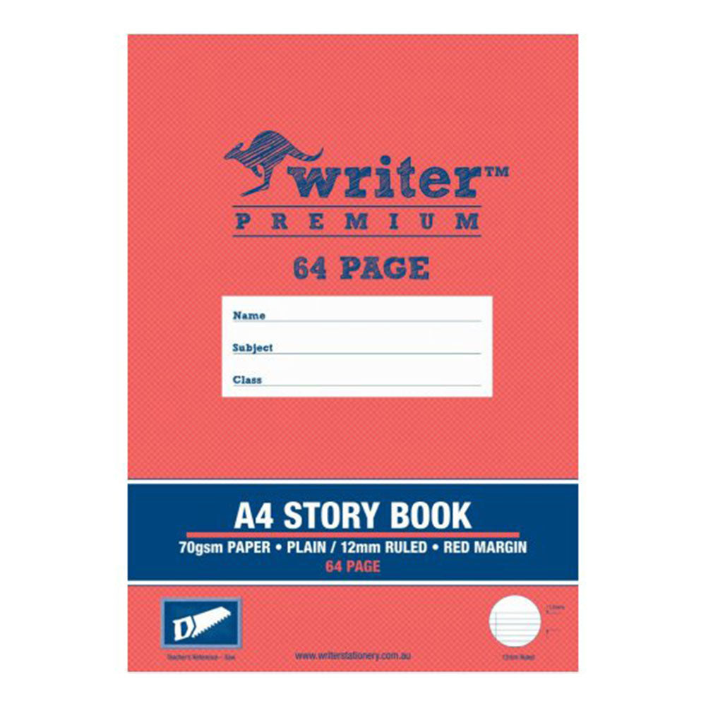 Writer Premium A4 Solid Ruled Story Book 64pg 12mm