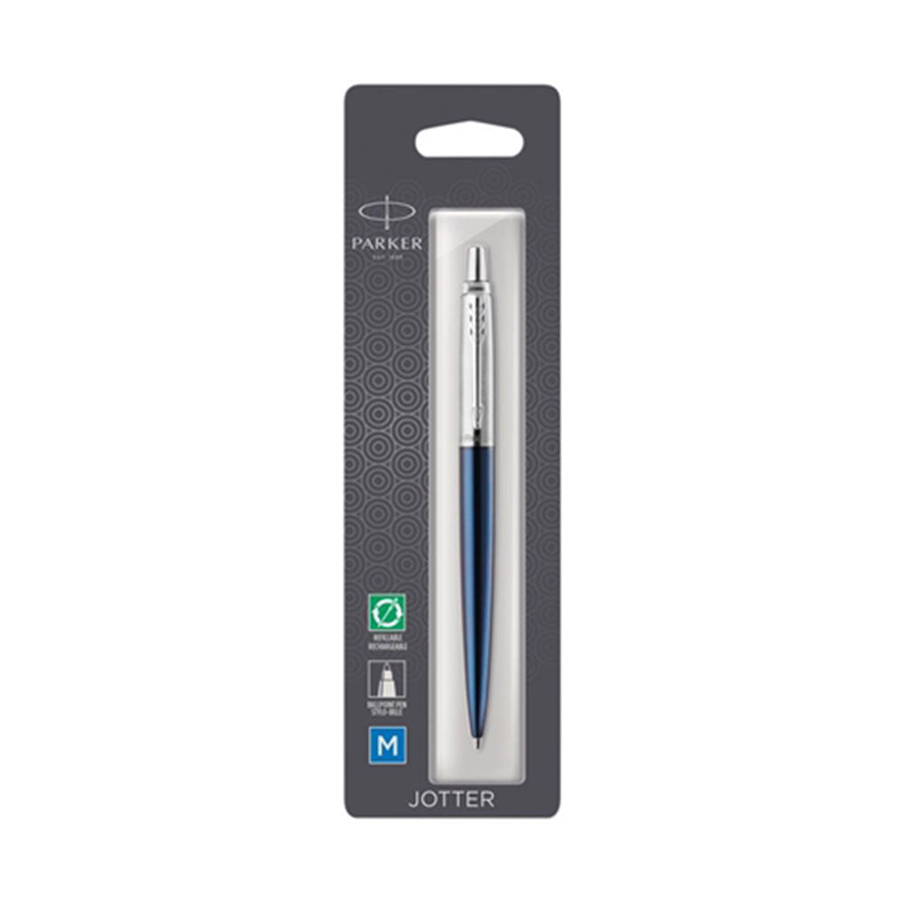 Parker Jotter Ballpoint Pen with Chrome Trim (Royal Blue)