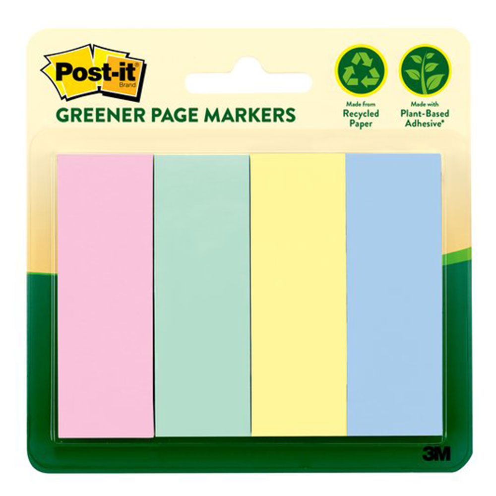 Post-It Pastel Recycled Page Markers 3m