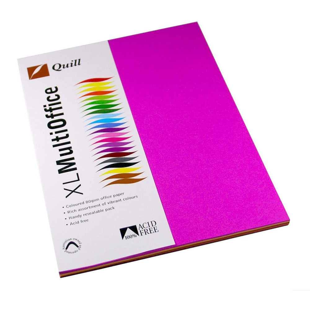 Quill A4 Copy Paper Hot Colors 80gsm 100pcs