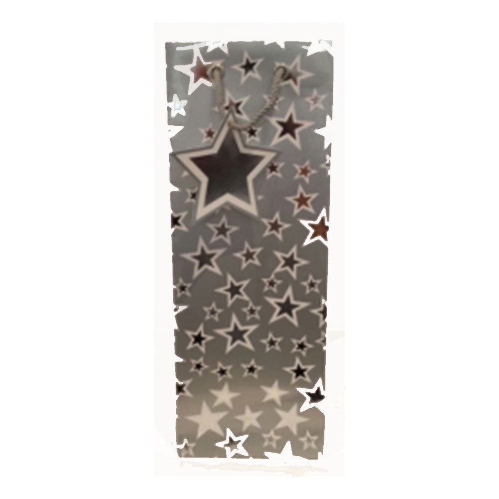 Ozcorp Gift Bag Bottle with Stars (Silver)