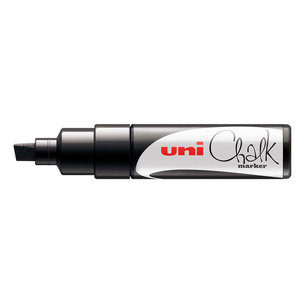 Uni Chalk Marker with Chisel Tip 8mm (Black)