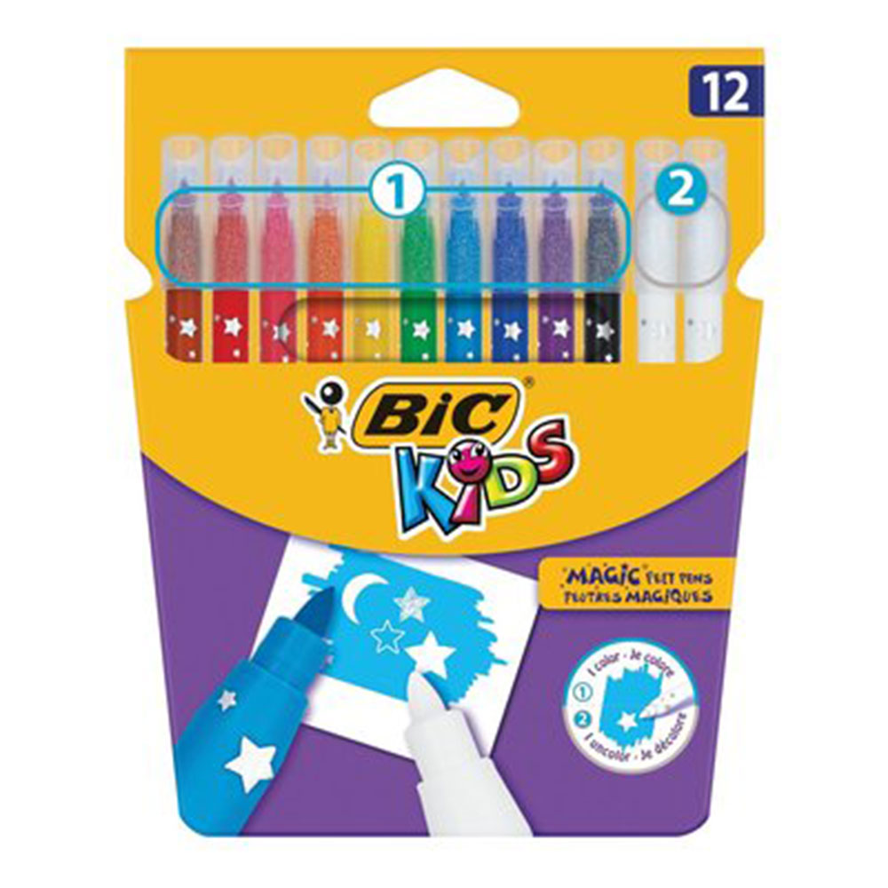 BIC Kids Colour & Erase Felt Marker (Pack of 12)