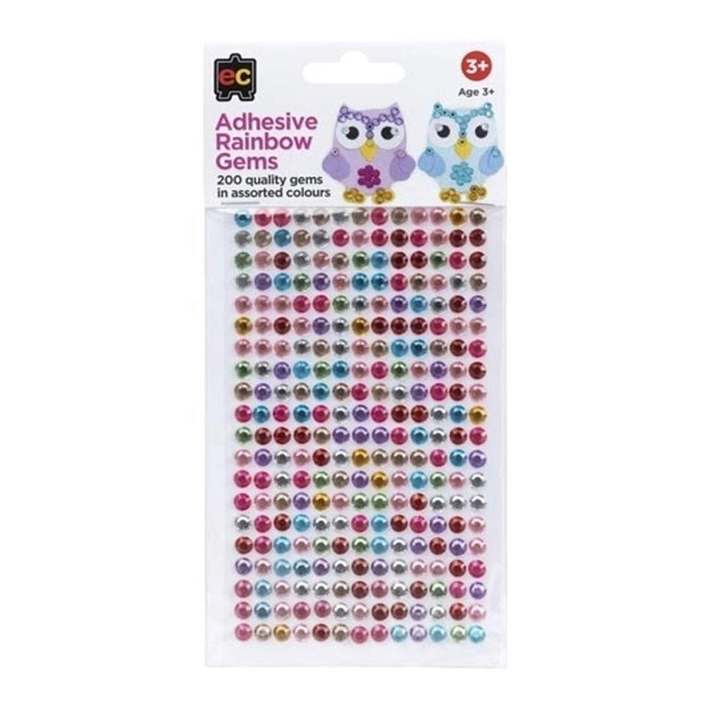 EC Rainbow Adhesivr Gems (Pack of 200)