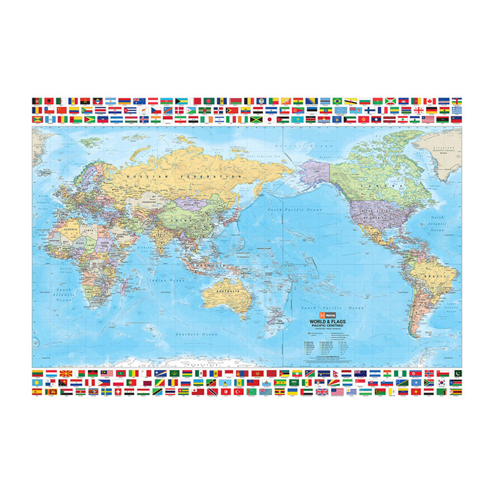 Hema World and Flags Map (9th Edition)