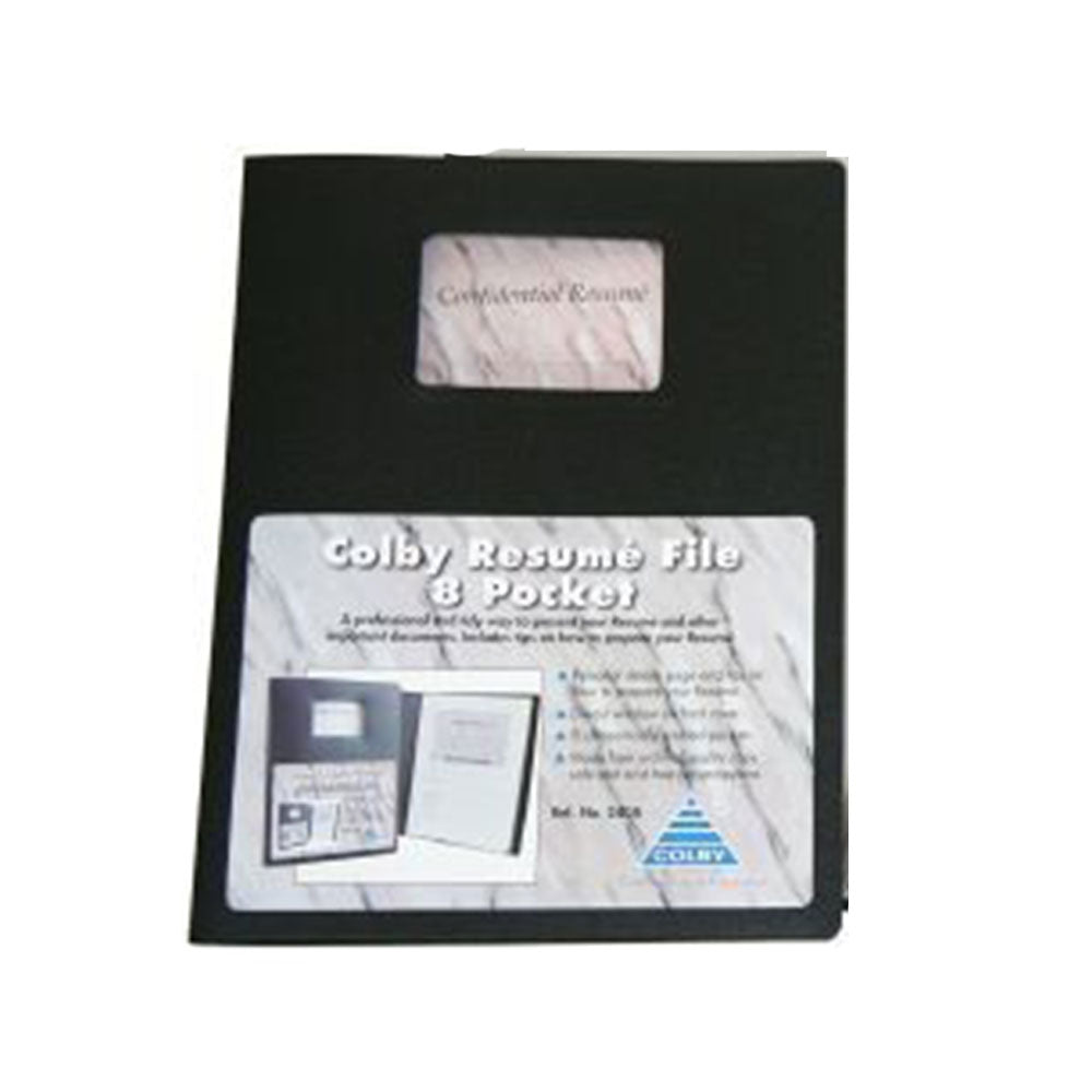 Colby A4 8-Pocket Resume File 240A (Black)