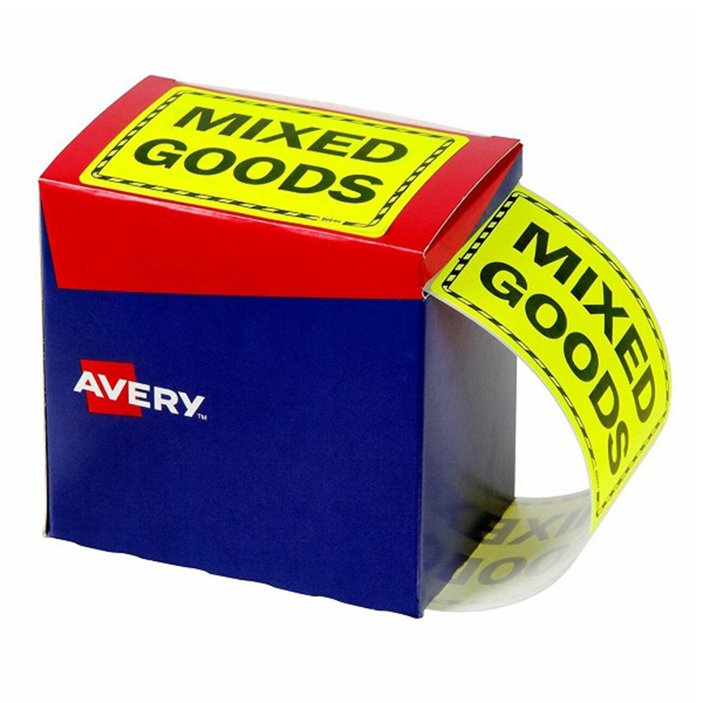 Avery Fluoro Yellow Mixed Goods Label 750pcs (125x75mm)