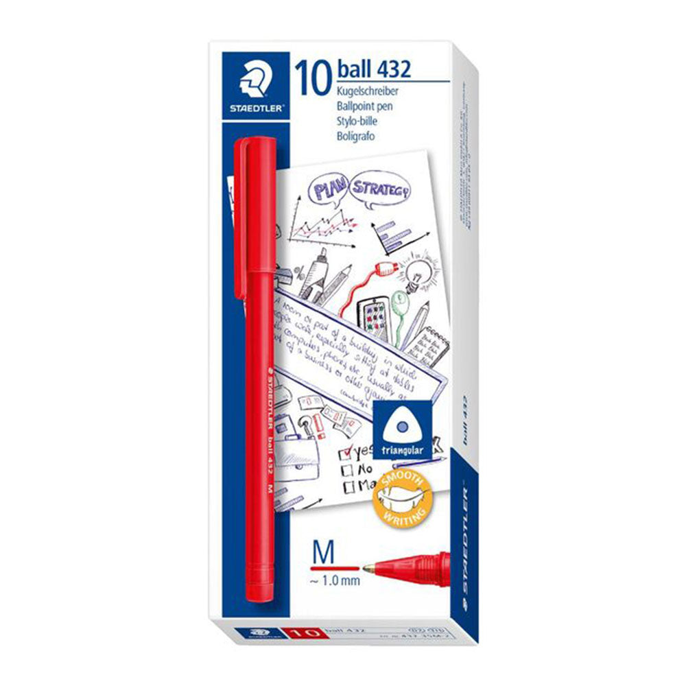 Staedtler Medium Stick Triangular Ballpoint Pen 10pcs