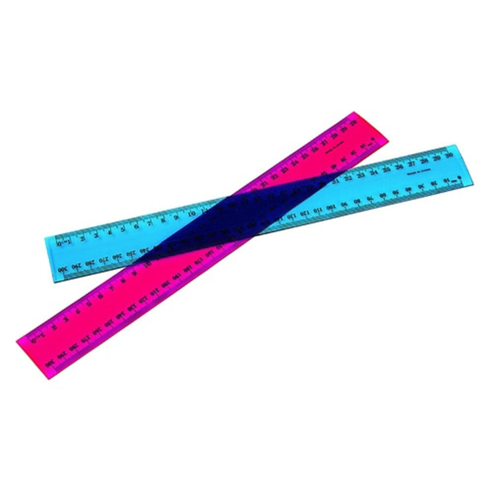 Marbig Fluroscent Plastic Ruler 30cm