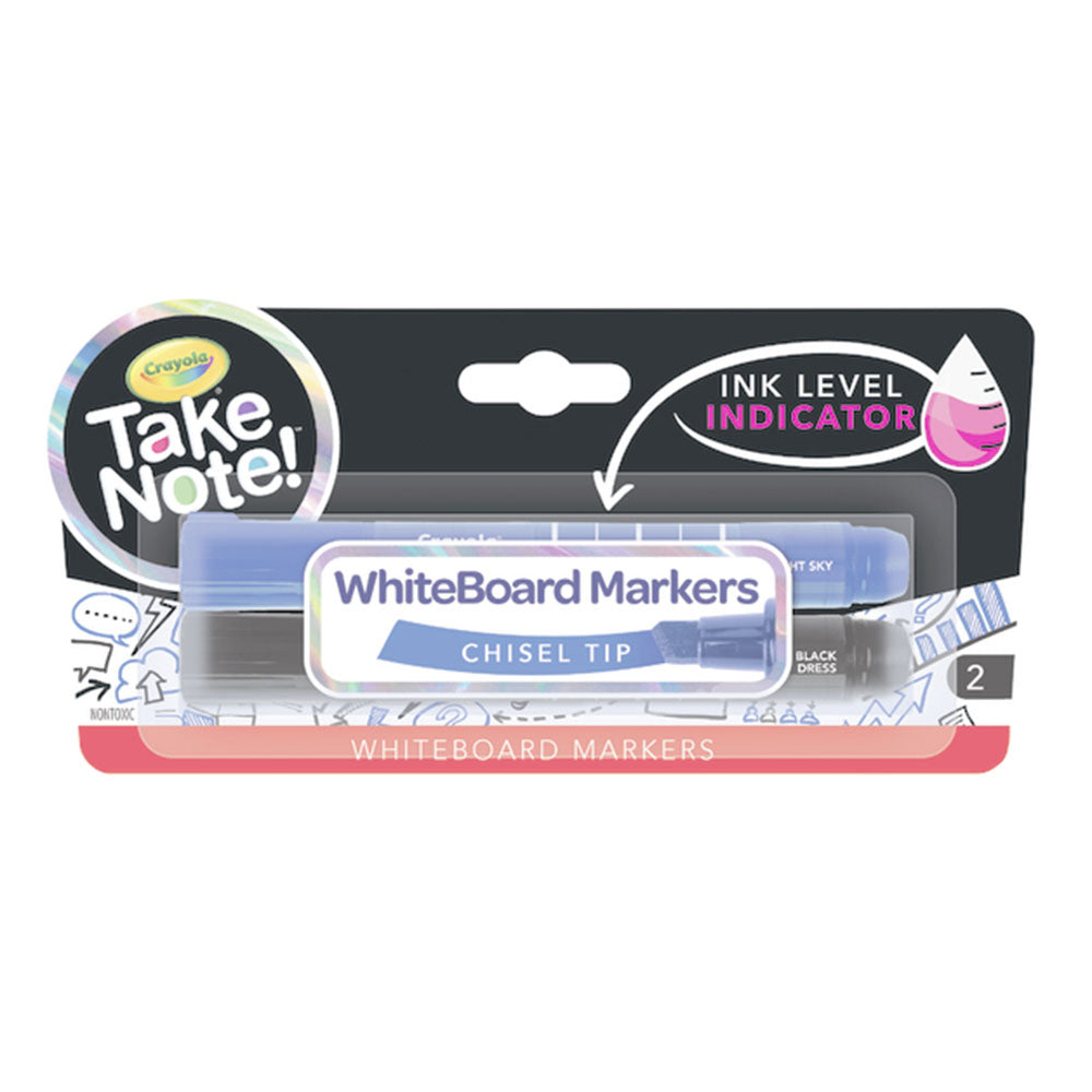 Crayola Take Note Whiteboard Marker with Chisel Tip 2pcs