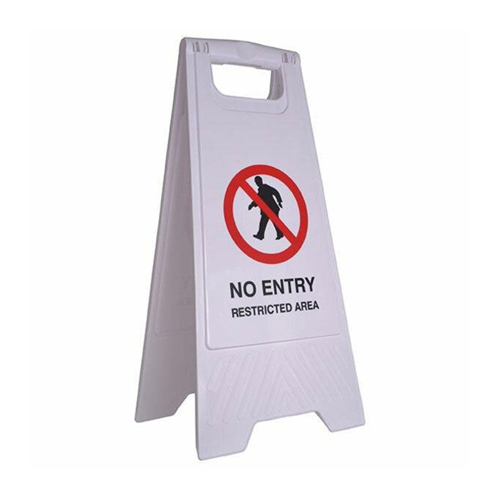 Cleanlink No Entry Restricted White Safety Sign (32x31x65cm)