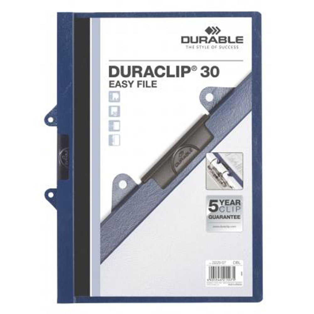 Duraclip A4 Flat File Clip with Blue Binder Fitting