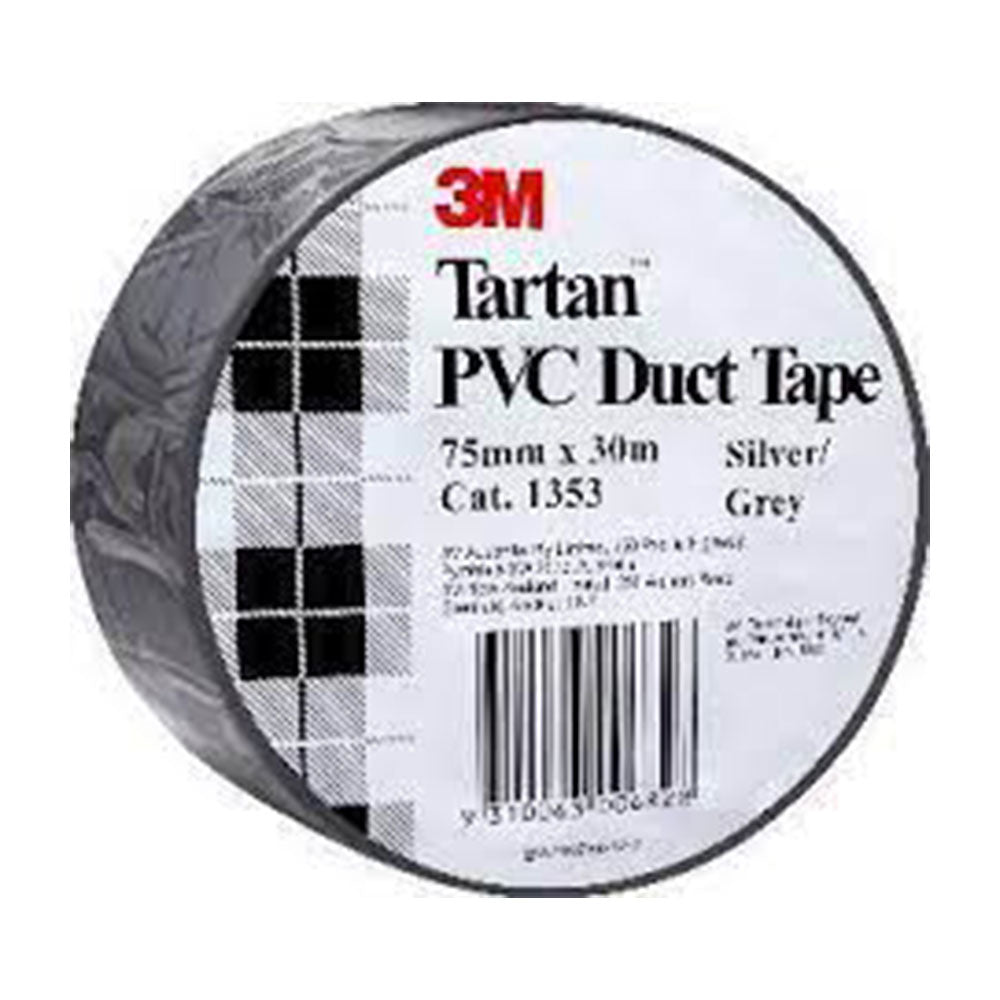 3M Tartan Silver Grey Duct Tape PVC (75mmx30m)