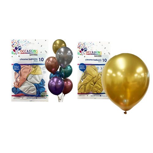 Alpen Chrome Balloons 30cm (Pack of 10)