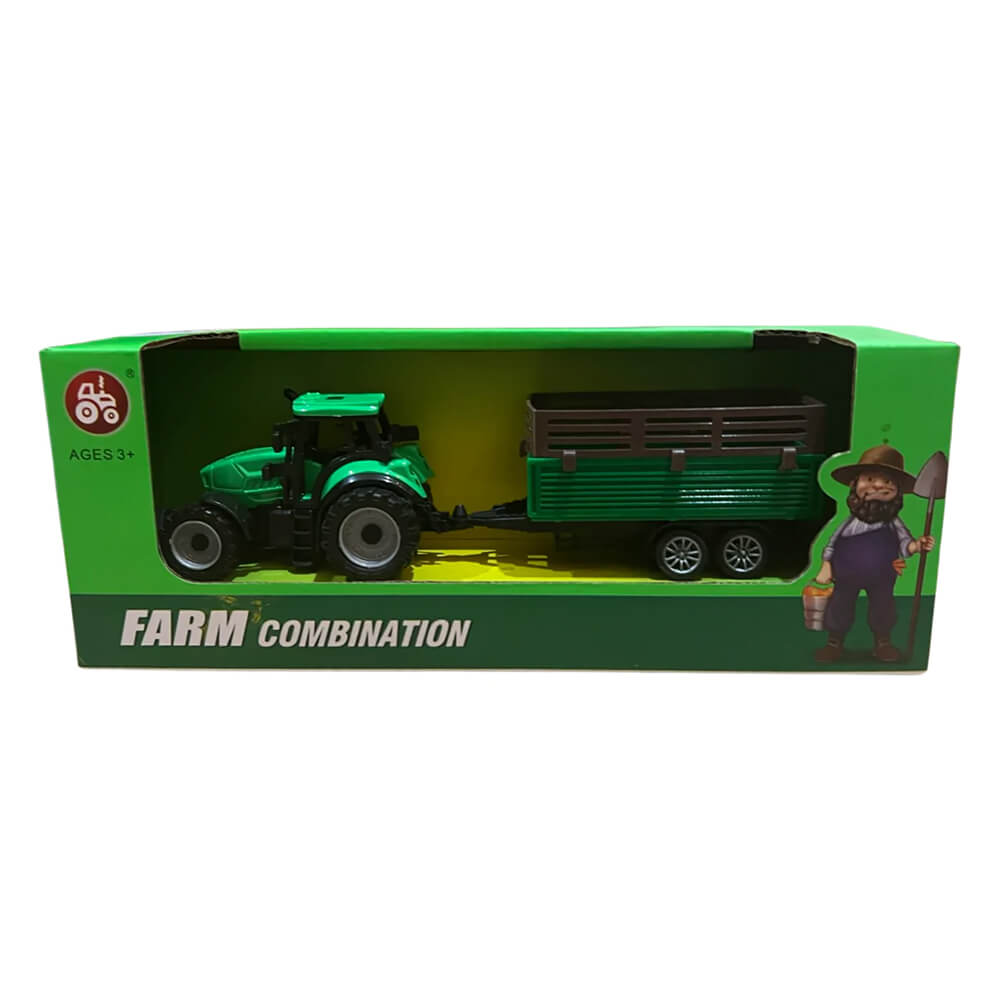 Farm Tractor With Trailer Toy (1pc Random Style)