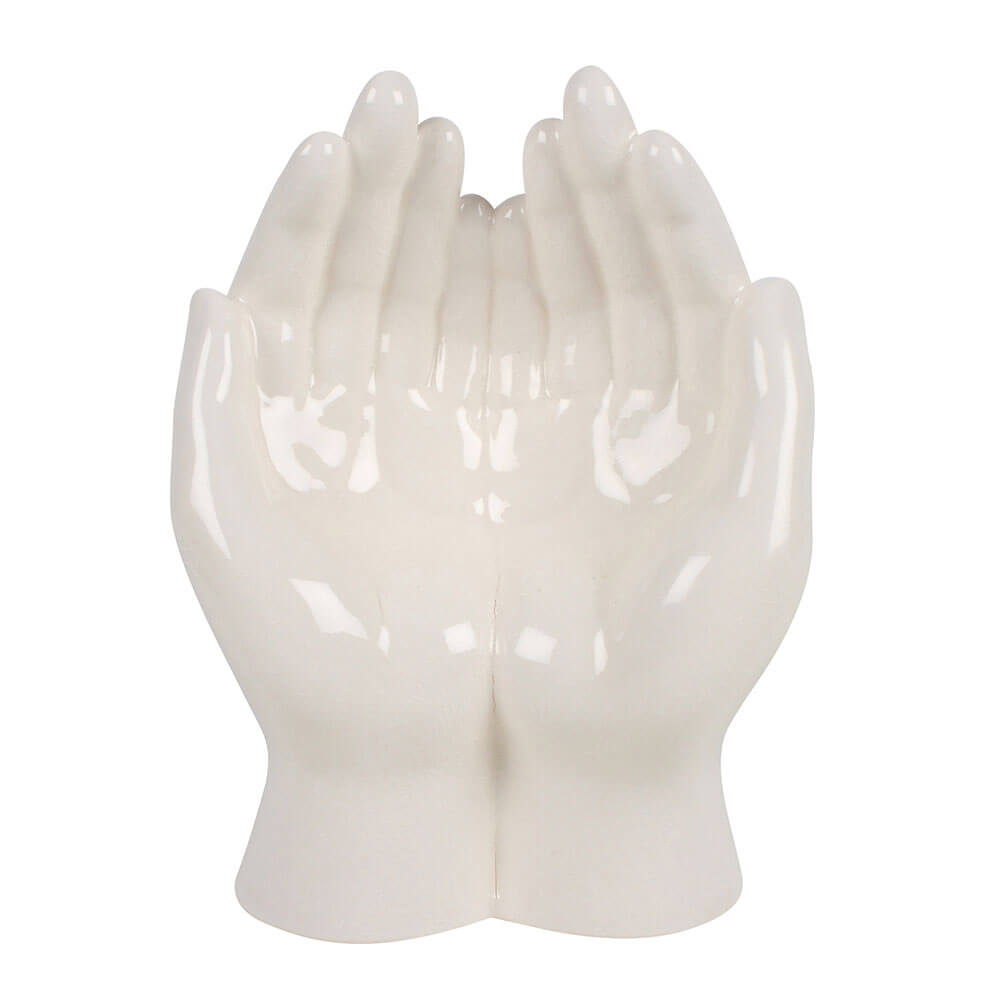 Haven Open Hands Porcelain Stand White (21x15x9cm)