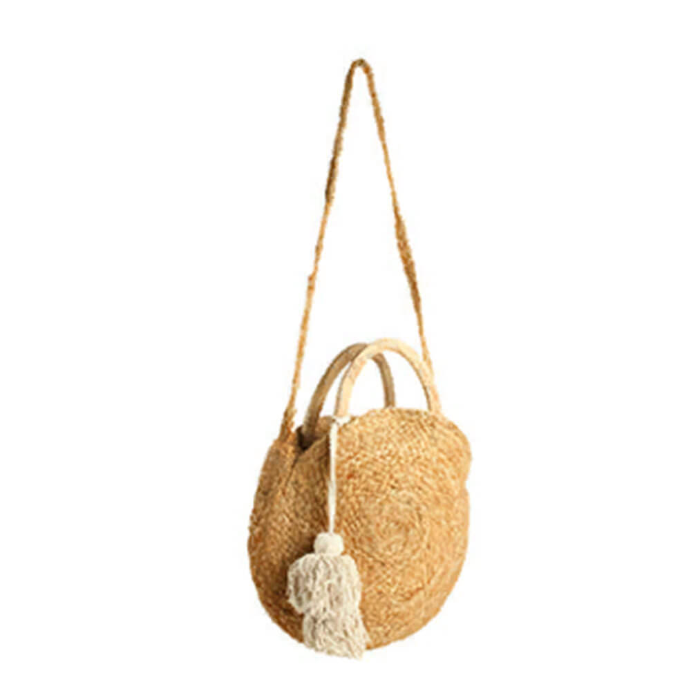 Shine Jute Shoulder Bag with Tassel (30x30cm)