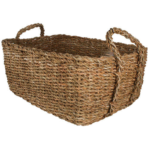 Bribie Set of 3 Seagrass Rectangle Basket w/ Handle