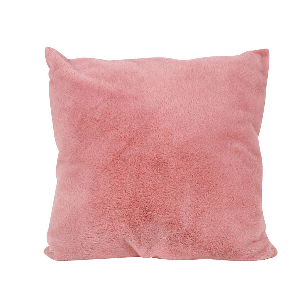 Mila Faux Fur Cushion with Fill Pink (50x50cm)