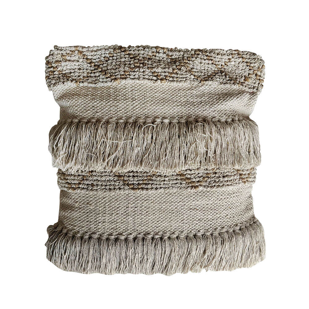 Aztec Fringe Cotton Cushion with Fill (45x45cm)