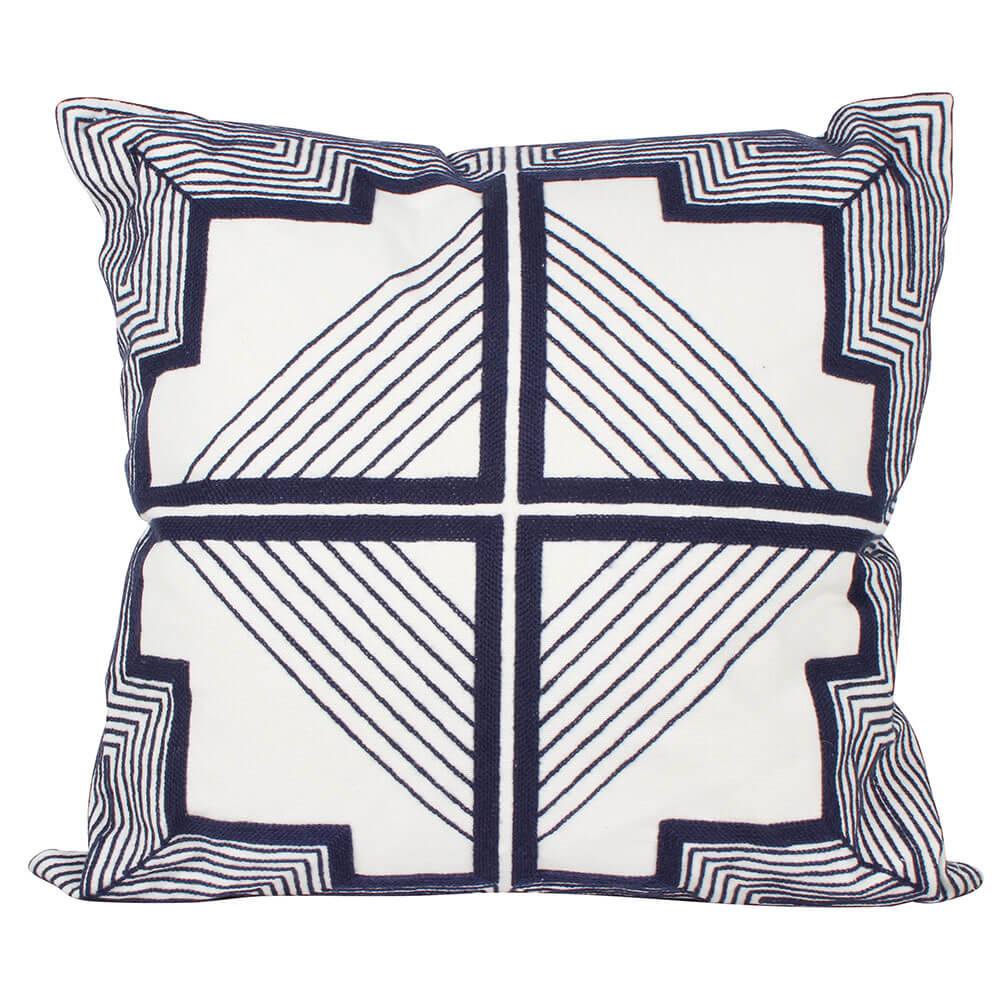 Luca Geo Embroidered Cushion (43x43cm)