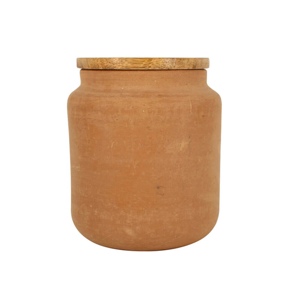 Bacchus Terracotta Jar with Lid (13x12cm)
