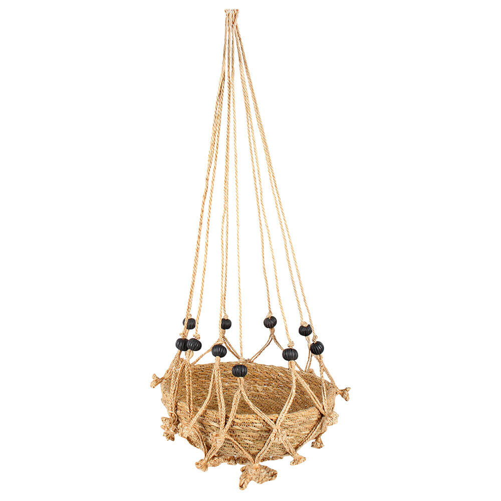 Sika Planter Hanger 105cm with Basket 24x9cm Black Beads