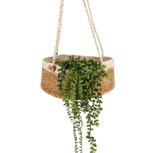 Airlie Set of 3 Jute Hanging Basket w/ Rope Hanger (28x12cm)