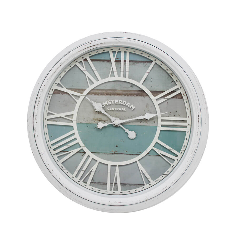 Angel Clock White with Blue Face (56x56x6cm)