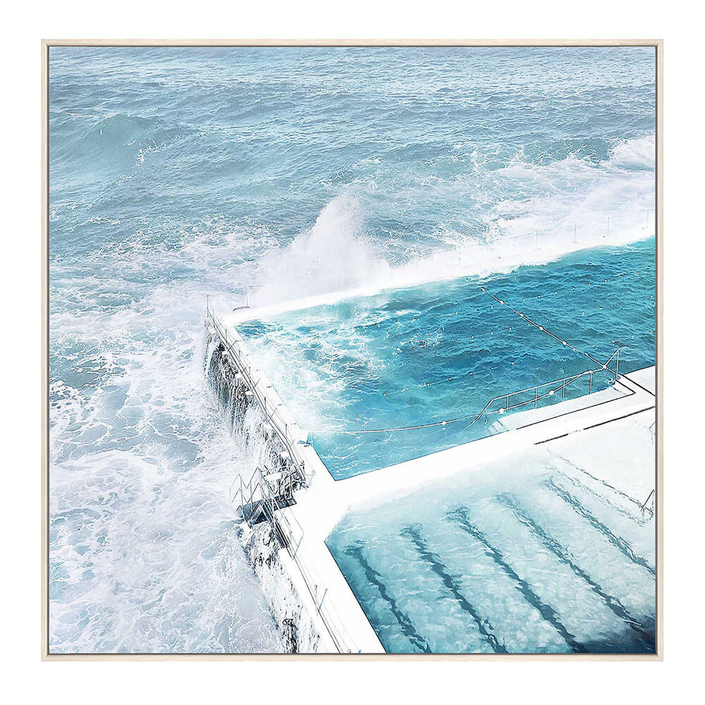Isla Sea Pool Canvas with Floating Frame (90x90x5cm)
