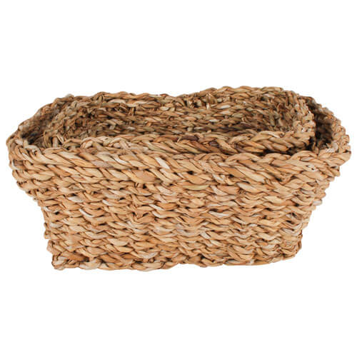 Coolangatta Seagrass Rectangle Basket Set of 3 (28x24x10cm)