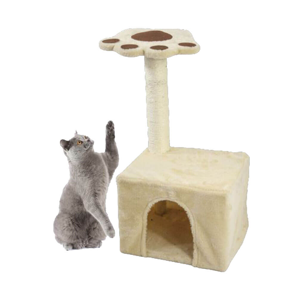 Cat Tree Scratch Post with Cubby House (35x30x68cm)