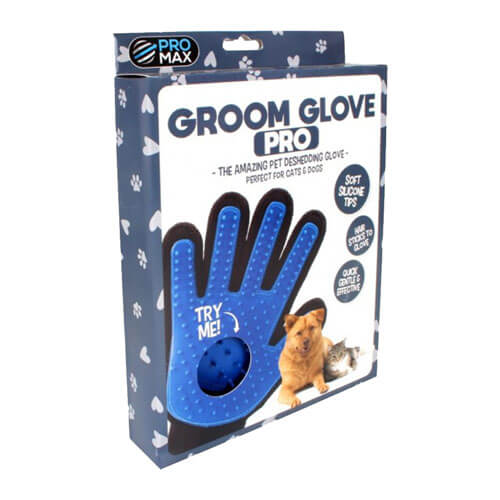 Pet Grooming Glove with Blue Rubber (18x24cm)