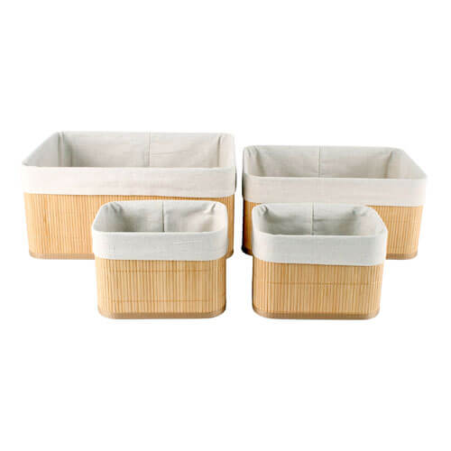 Kalib Bamboo Storage Baskets with Lining