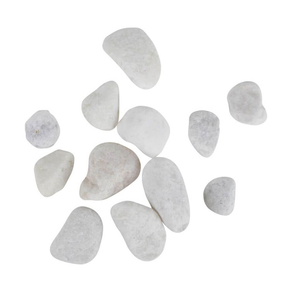 Lincoln Matte White Stones in PVC Bag 5kg (2 to 4cm)