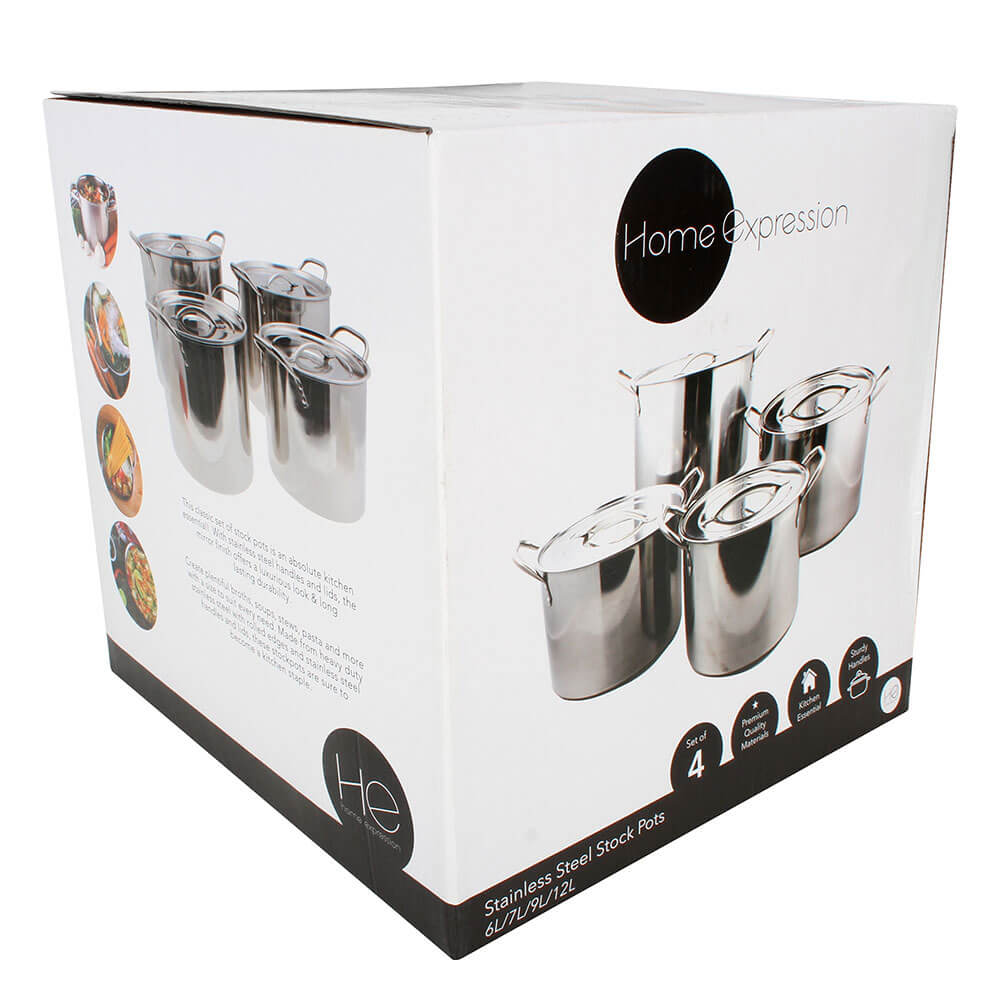 Stock Pots Stainless Steel S4 6 7 9 12L