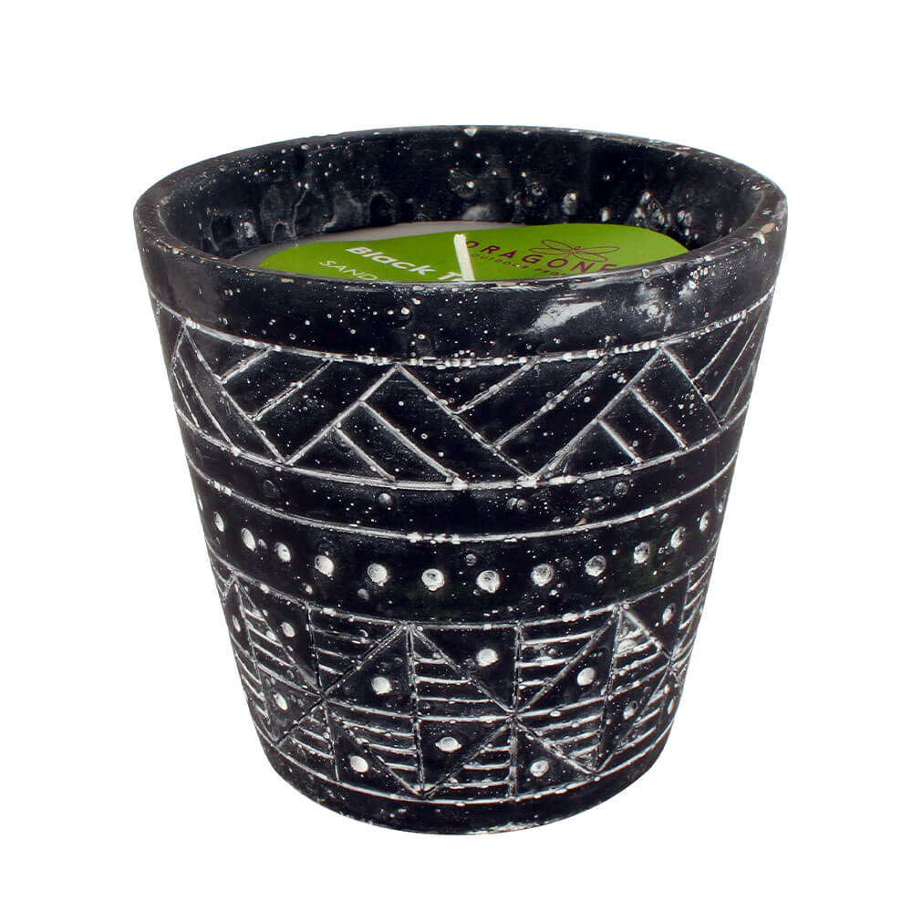 Black Terracotta Citronella Candle (13x12cm)