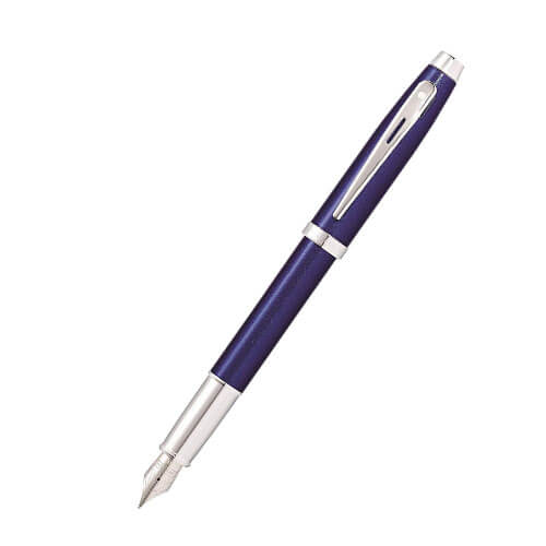 100 Blue Lacquer/Chrome Plated SS Pen