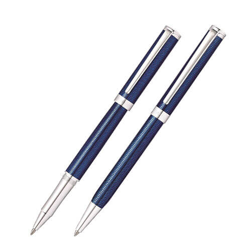 Intensity Engraved Blue Lacq/Chrome Trim Pen