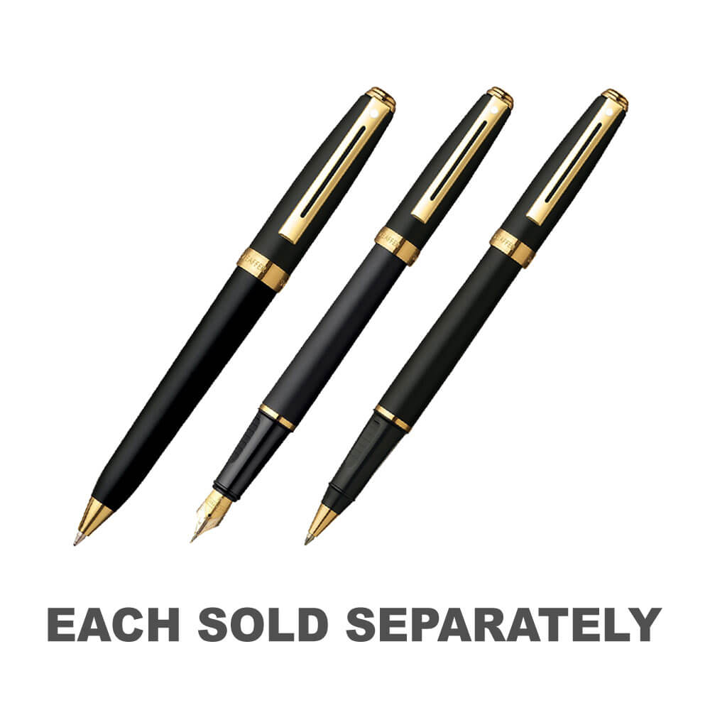 Prelude Black Matte/22CT Gold Plated Pen