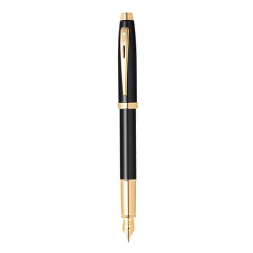 Sheaffer 100 Black Lacquer w/ Gold Fountain Pen