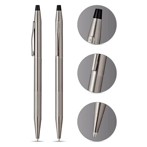 Classic Century Titanium Grey & MicroKnurl Ballpoint Pen