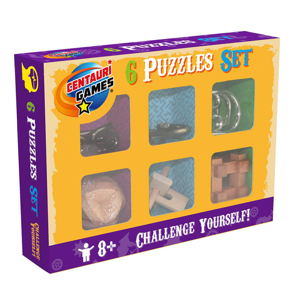 6 Puzzle Set (3 Wood 3 Metal)