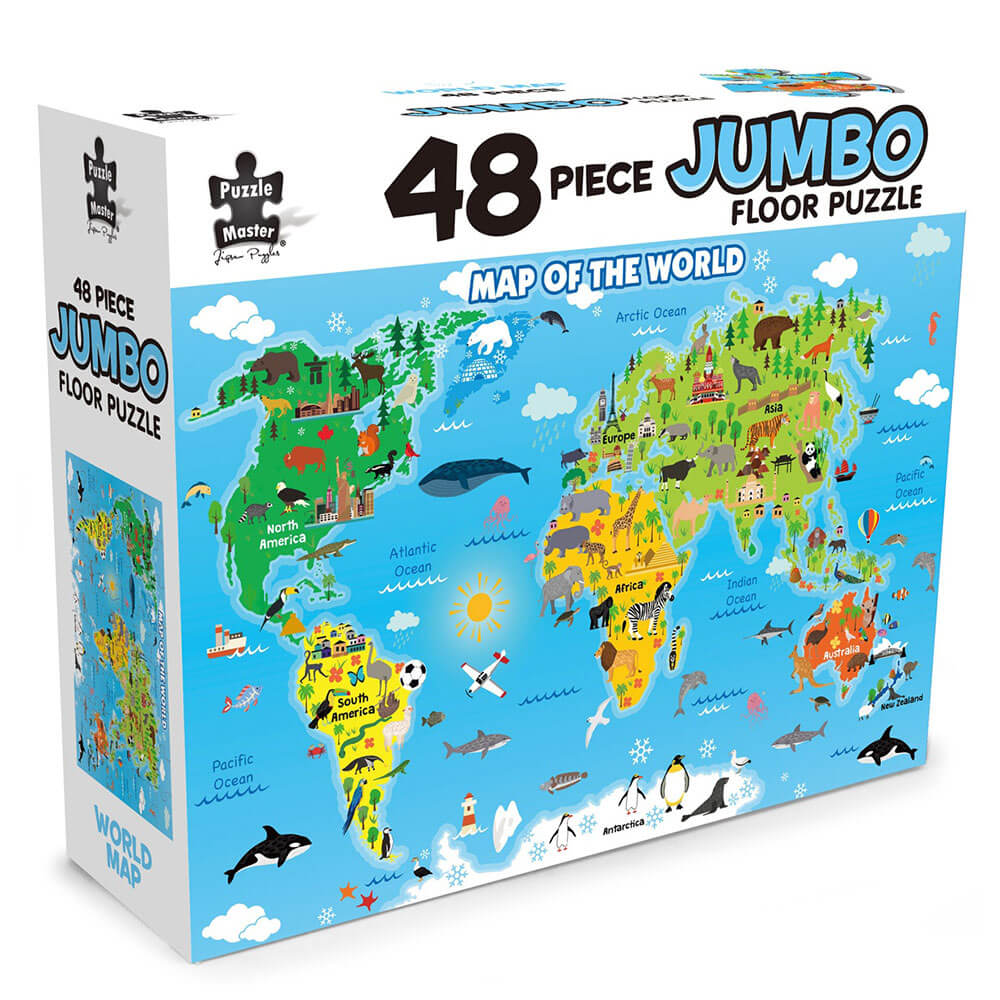 Jumbo Floor Puzzle World Map 48pcs