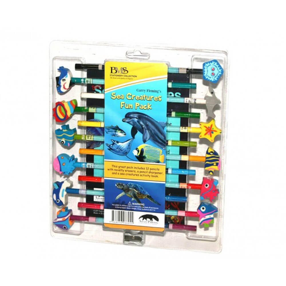 12 Pencils with Book And Sharpener (Sea Life)
