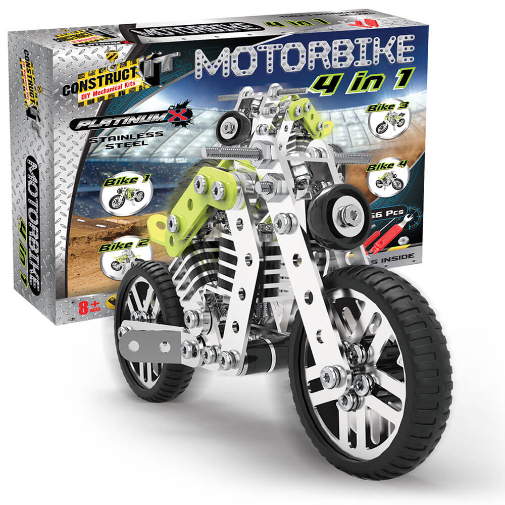 Construct It! Motorbike 4-in-1 Construction Set